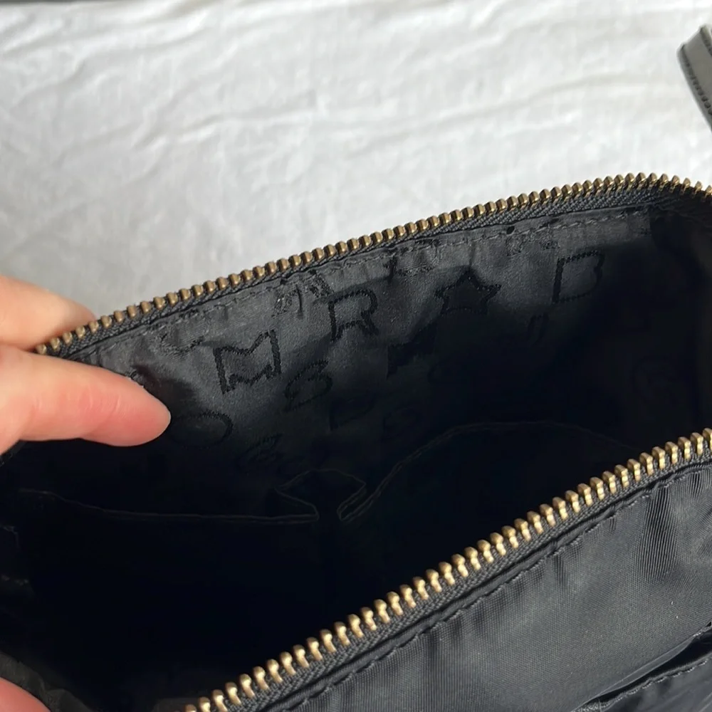 Marc by Marc Jacobs black nylon crossbody bag with gold toned hardware